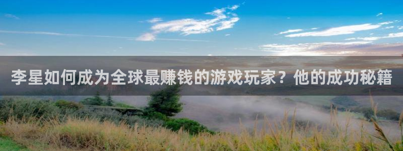 新宝GG官网注册方法是什么意思：李星如何成为全球最赚钱的游戏玩家？他的成功秘籍
